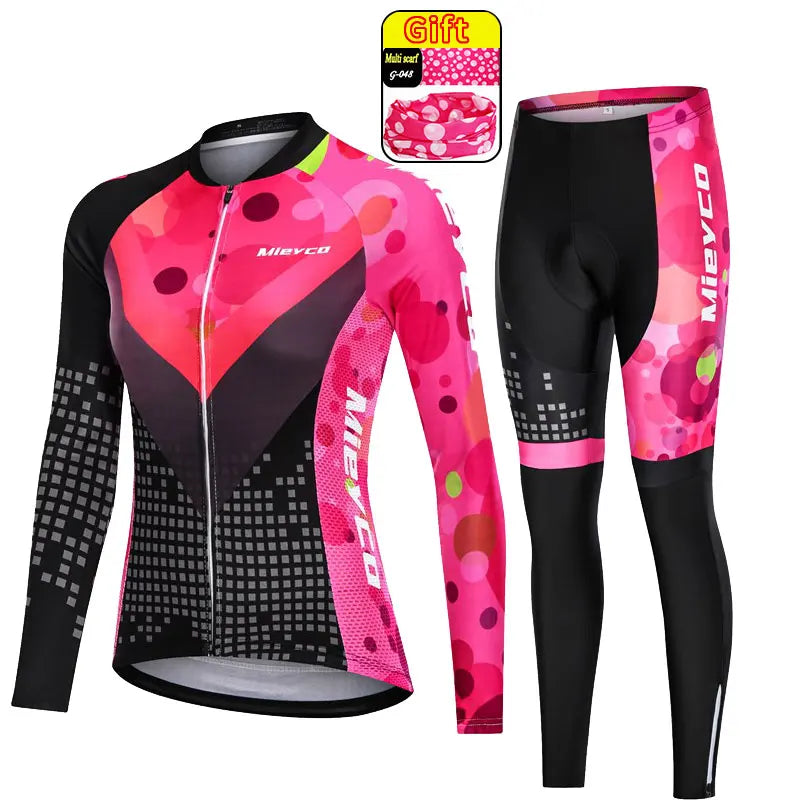 Women's Anti-UV Spring Cycling Set - Polyester Bicycle Apparel and Jersey for Cycling