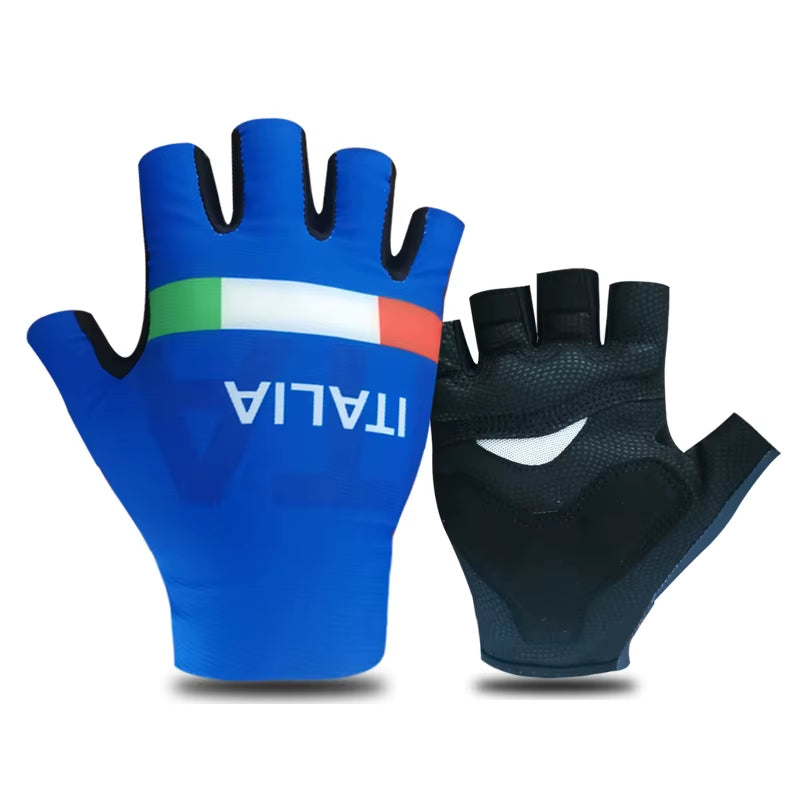 Pro Team 2026 Men's Breathable Cycling Gloves - Half Finger Anti-Slip MTB Bicycle Gloves for Road Cycling in UAE and Italy