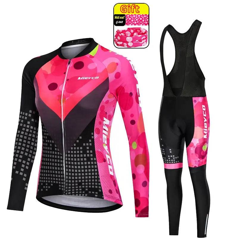Women's Anti-UV Spring Cycling Set - Polyester Bicycle Apparel and Jersey for Cycling