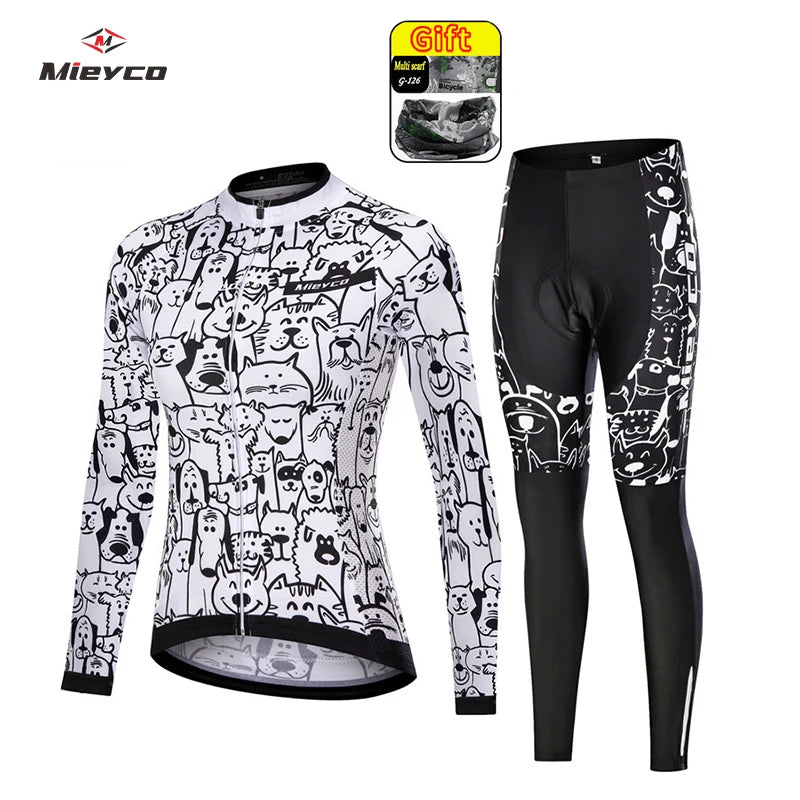 Women's Anti-UV Spring Cycling Set - Polyester Bicycle Apparel and Jersey for Cycling
