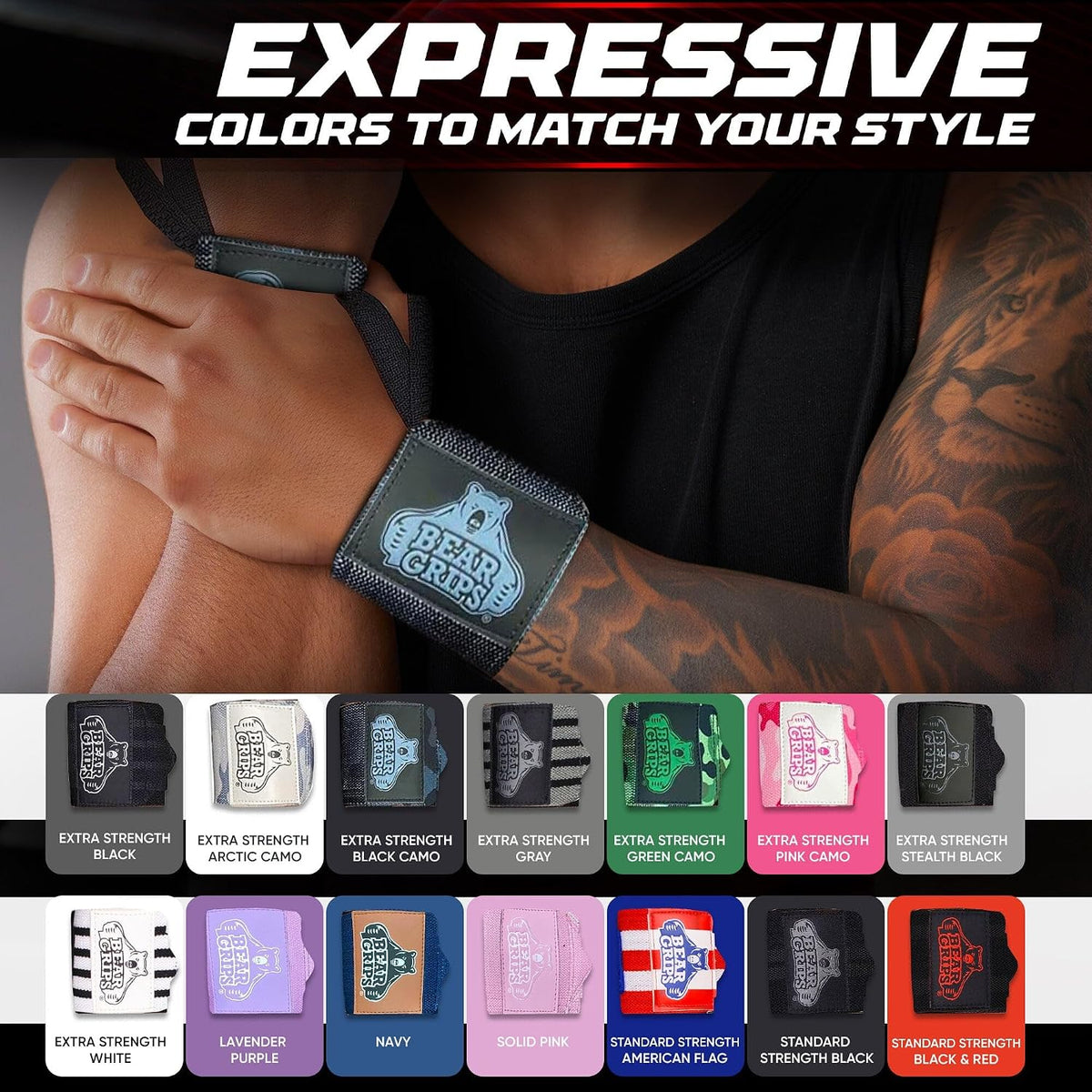 Professional Weightlifting Wrist Wraps | Extra Strength Gym Straps | Available in 12” & 18” | Two Wraps per Pack | Suitable for Men & Women