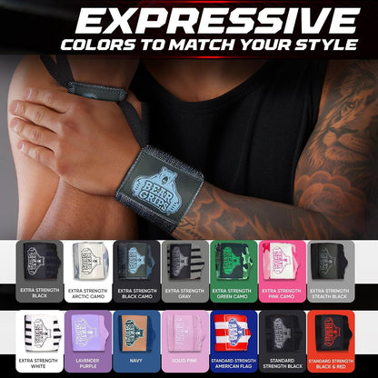 Professional Weightlifting Wrist Wraps | Extra Strength Gym Straps | Available in 12” & 18” | Two Wraps per Pack | Suitable for Men & Women