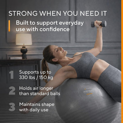 Yoga Ball, 1,000 Lb Anti-Burst, Extra Thick, Non-Slip