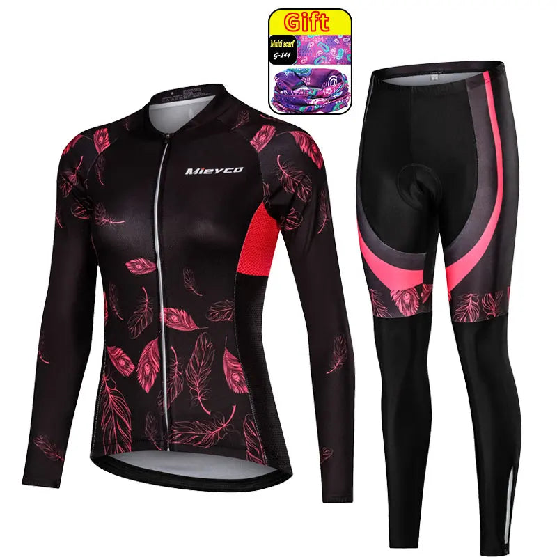 Women's Anti-UV Spring Cycling Set - Polyester Bicycle Apparel and Jersey for Cycling