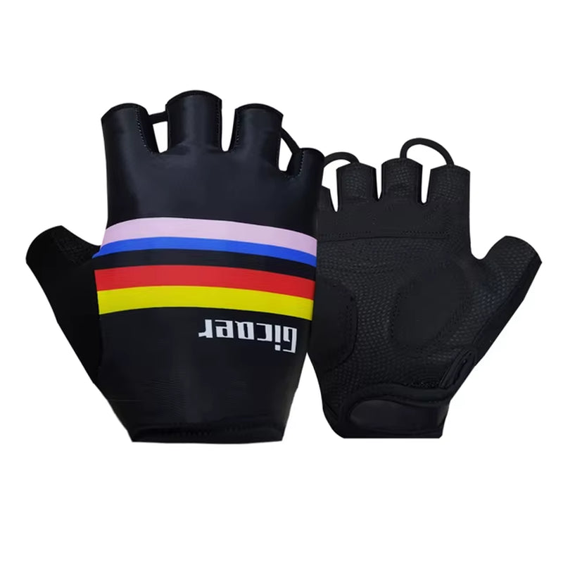 Pro Team 2026 Men's Breathable Cycling Gloves - Half Finger Anti-Slip MTB Bicycle Gloves for Road Cycling in UAE and Italy