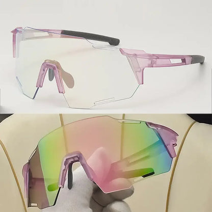 Photochromic Cycling Sunglasses with UV400 Protection - MTB Sports Eyewear for Outdoor Activities, Biking, and Fishing
