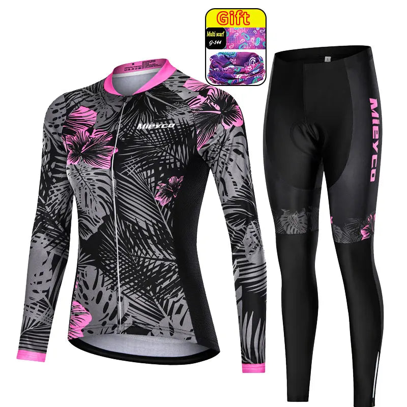 Women's Anti-UV Spring Cycling Set - Polyester Bicycle Apparel and Jersey for Cycling