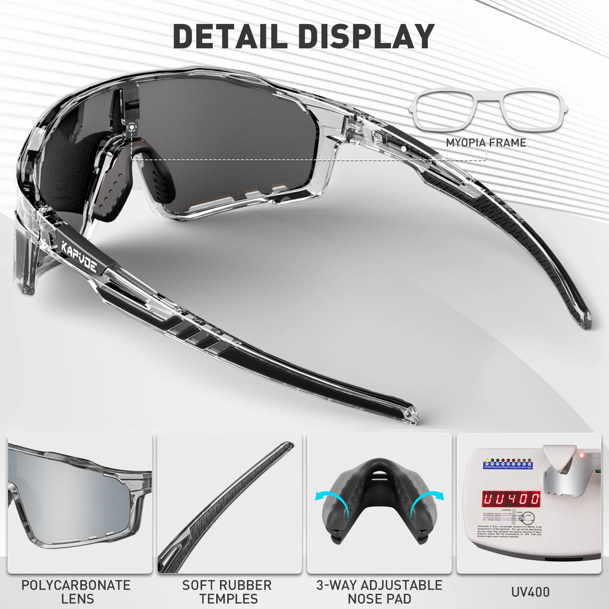 Polarized UV400 Cycling Sunglasses for Men and Women - Outdoor Sports Eyewear and Goggles