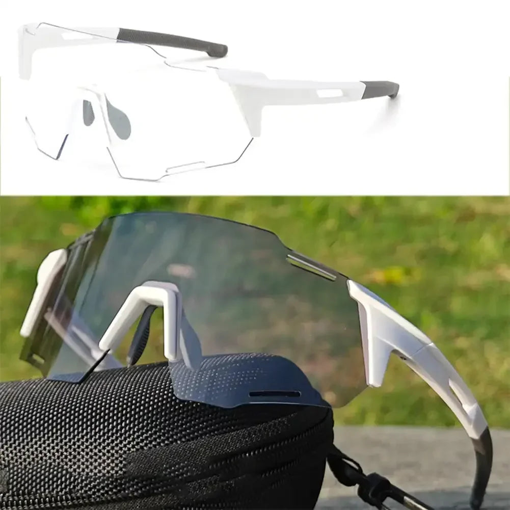 Photochromic Cycling Sunglasses with UV400 Protection - MTB Sports Eyewear for Outdoor Activities, Biking, and Fishing