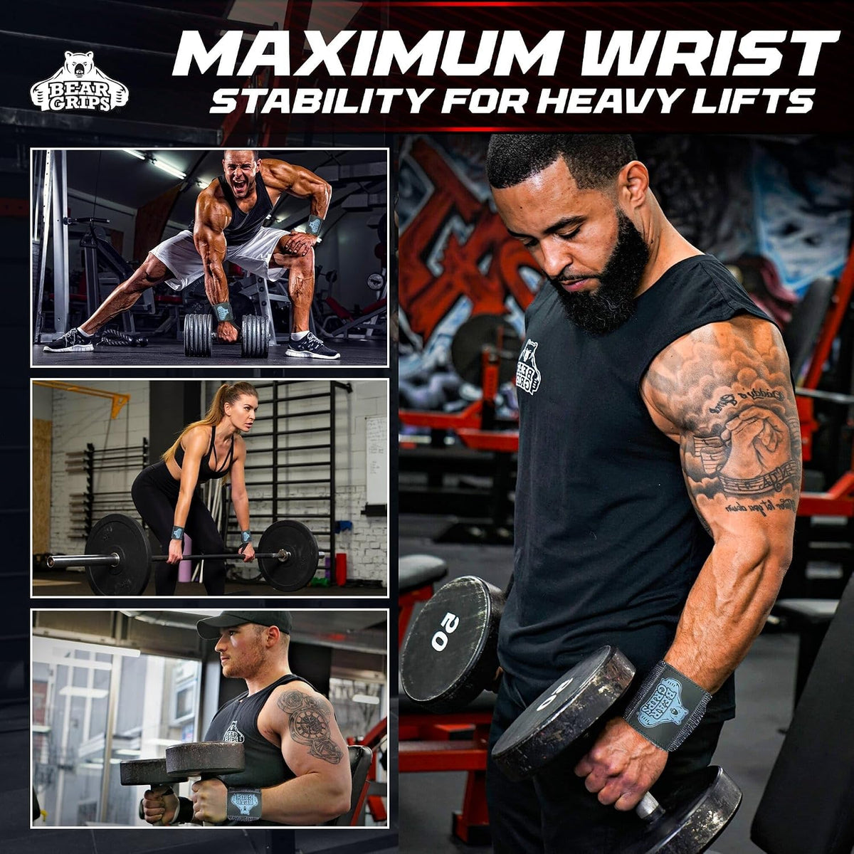 Professional Weightlifting Wrist Wraps | Extra Strength Gym Straps | Available in 12” & 18” | Two Wraps per Pack | Suitable for Men & Women