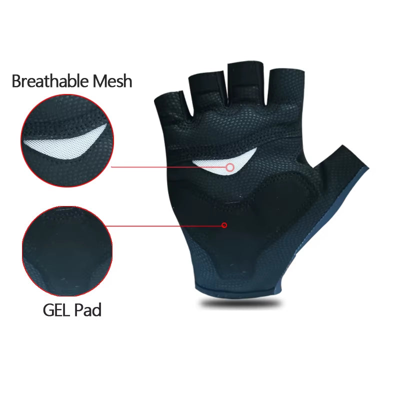 Pro Team 2026 Men's Breathable Cycling Gloves - Half Finger Anti-Slip MTB Bicycle Gloves for Road Cycling in UAE and Italy