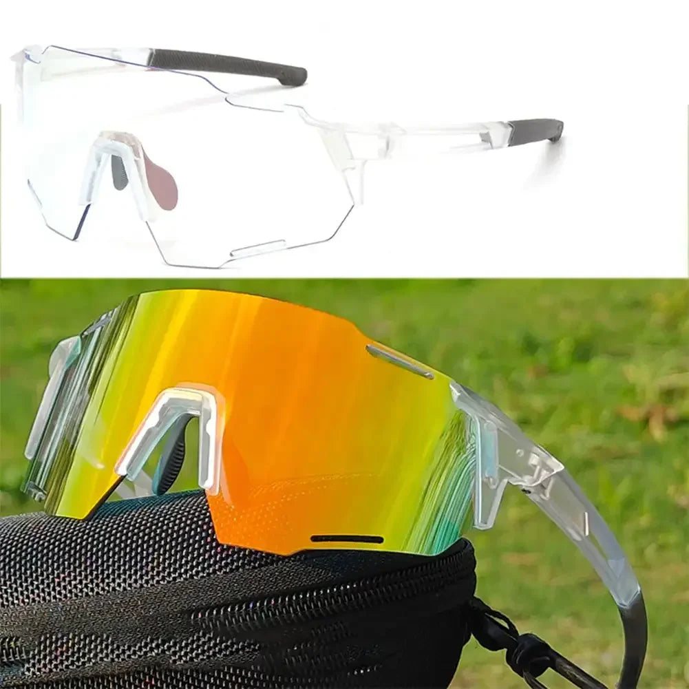 Photochromic Cycling Sunglasses with UV400 Protection - MTB Sports Eyewear for Outdoor Activities, Biking, and Fishing