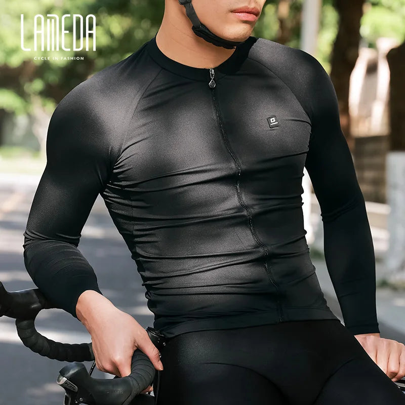 Lameda Men's Long Sleeve Cycling Jersey - Quick Dry and Breathable Spring/Summer Cycling Apparel