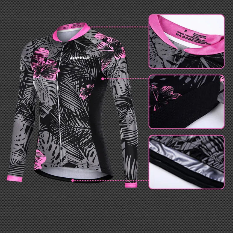 Women's Anti-UV Spring Cycling Set - Polyester Bicycle Apparel and Jersey for Cycling