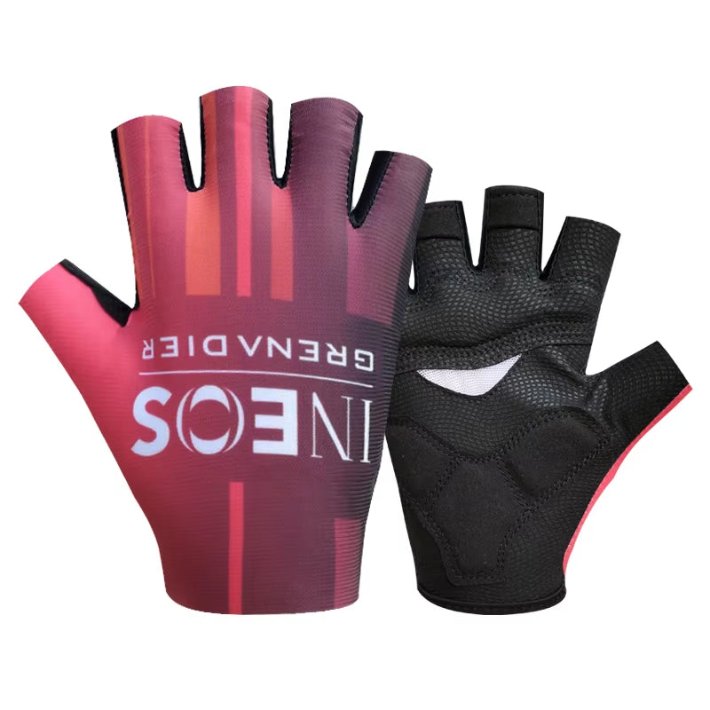 Pro Team 2026 Men's Breathable Cycling Gloves - Half Finger Anti-Slip MTB Bicycle Gloves for Road Cycling in UAE and Italy