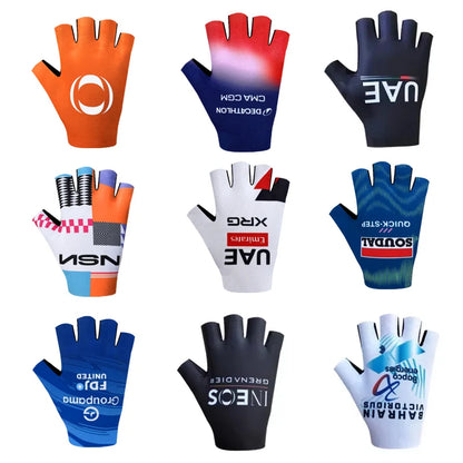 Pro Team 2026 Men's Breathable Cycling Gloves - Half Finger Anti-Slip MTB Bicycle Gloves for Road Cycling in UAE and Italy