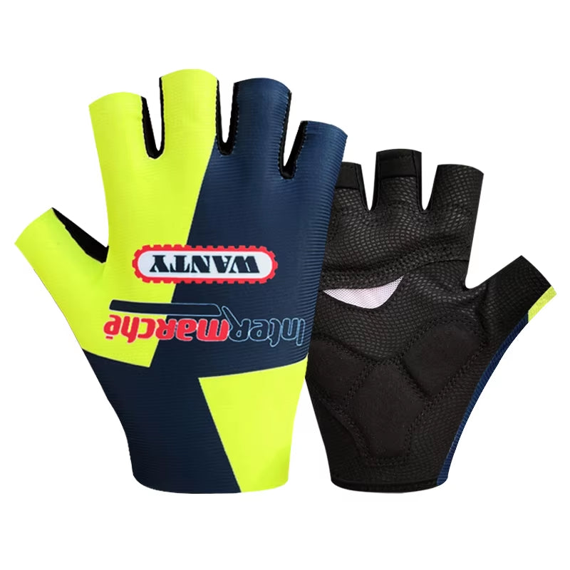 Pro Team 2026 Men's Breathable Cycling Gloves - Half Finger Anti-Slip MTB Bicycle Gloves for Road Cycling in UAE and Italy