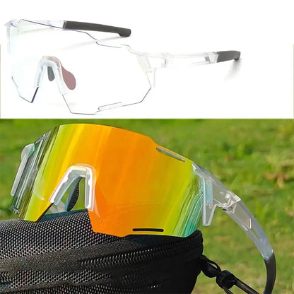Photochromic Cycling Sunglasses with UV400 Protection - MTB Sports Eyewear for Outdoor Activities, Biking, and Fishing