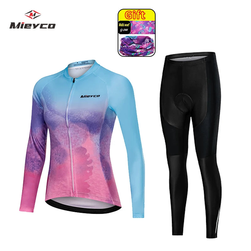 Women's Anti-UV Spring Cycling Set - Polyester Bicycle Apparel and Jersey for Cycling
