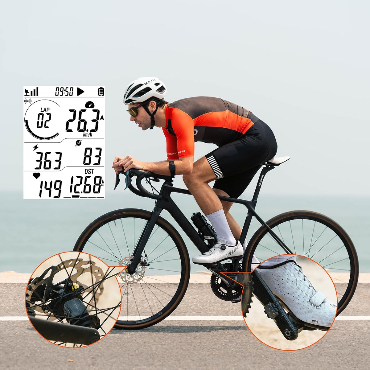 BK9 Speed and Cadence Sensor for Indoor and Outdoor Cycling - Bluetooth 5.0 and ANT+ Wireless RPM Sensor