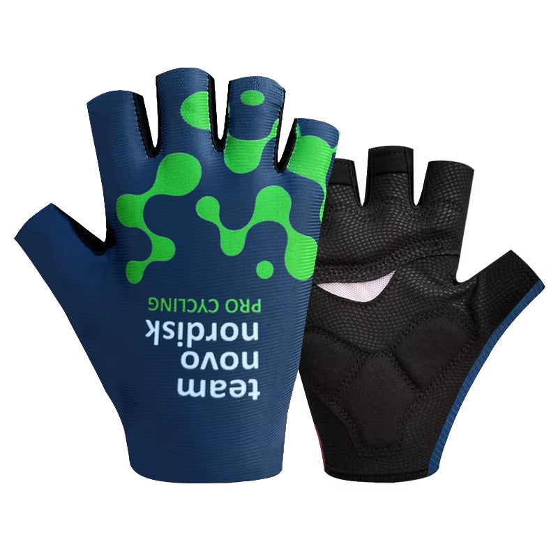 Pro Team 2026 Men's Breathable Cycling Gloves - Half Finger Anti-Slip MTB Bicycle Gloves for Road Cycling in UAE and Italy